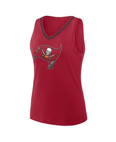 Logo Athletic Women's Red Tampa Bay Buccaneers Stellar Win V-neck Tank Top