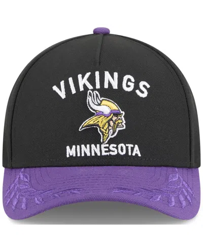 New Era Big Boys And Girls Black/purple Minnesota Vikings 2025 Nfl Draft 9forty A-frame M-crown Adjustable H In Black