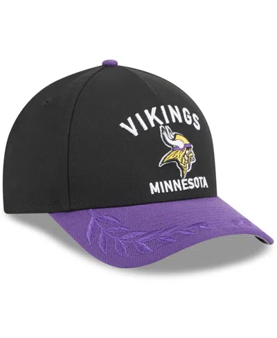 New Era Big Boys And Girls Black/purple Minnesota Vikings 2025 Nfl Draft 9forty A-frame M-crown Adjustable H In Black