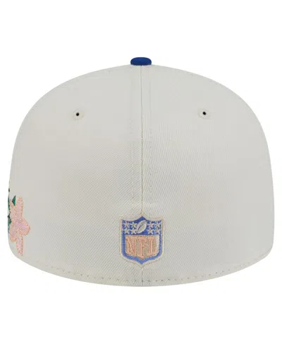 New Era Men's Cream/royal New York Giants Tonal Floral 59fifty Fitted Hat