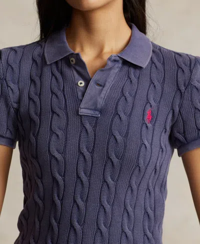 Polo Ralph Lauren Cotton Polo Shirt With Embroidered Logo In Blue