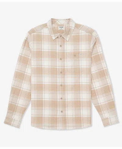 Hurley Men's Portland Stretch Flannel Long Sleeve Shirt In Neutral