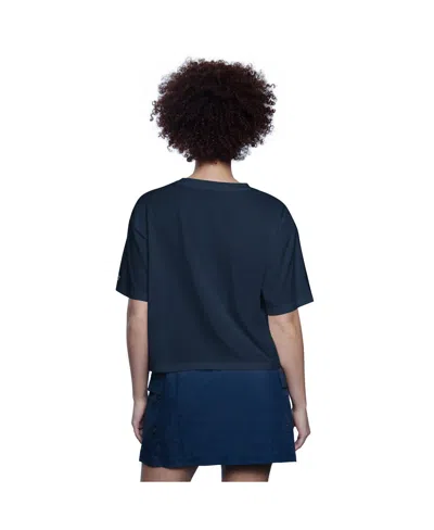 Starter Women's Navy Milwaukee Brewers Play The Ball Boxy Cropped T-shirt