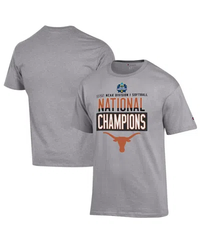 Champion Men's Gray Texas Longhorns 2025 Ncaa Softball Women's College World Series S Locker Room T-s In Gray