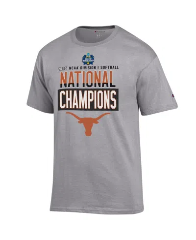 Champion Men's Gray Texas Longhorns 2025 Ncaa Softball Women's College World Series S Locker Room T-s In Gray