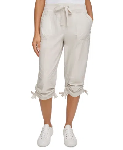 Calvin Klein Women's Convertible Cargo Capri Pants In Gray