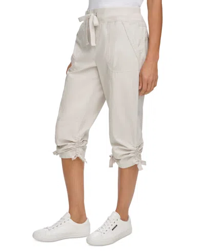 Calvin Klein Women's Convertible Cargo Capri Pants In Gray