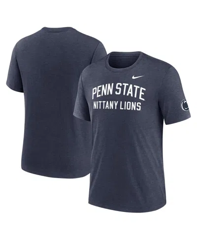 Nike Heather Navy Penn State Nittany Lions Campus Collegiate Block Tri-blend T-shirt