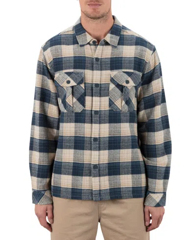 Hurley Men's Santa Cruz Seaside Flannel Long Sleeve Shirt In Multi