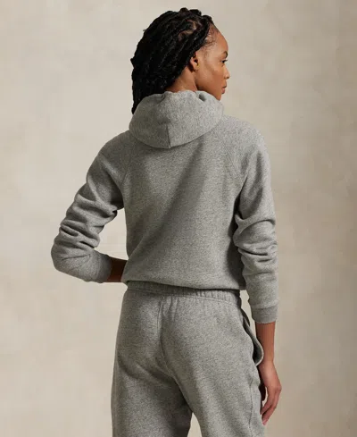 Polo Ralph Lauren Women's Shrunken Fit Fleece Hoodie Sweatshirt In Gray