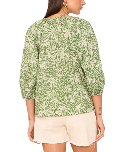 Vince Camuto Floral Button-up Shirt In Green