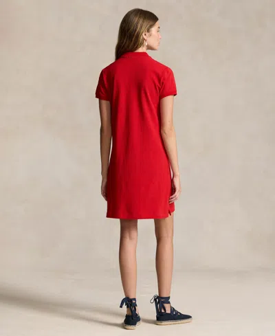 Polo Ralph Lauren Logo Embroidered Polo Neck Dress In Red