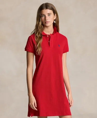 Polo Ralph Lauren Logo Embroidered Polo Neck Dress In Red