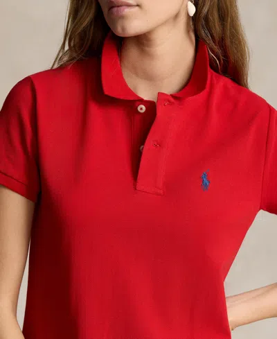 Polo Ralph Lauren Logo Embroidered Polo Neck Dress In Red