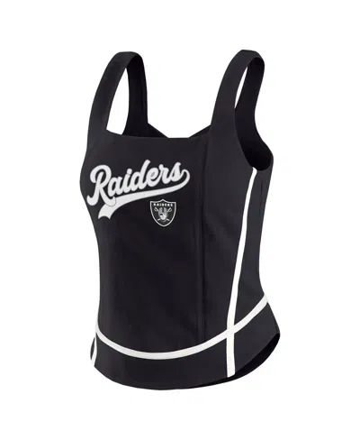 Wear By Erin Andrews Women's Black Las Vegas Raiders Square Neck Tank Top