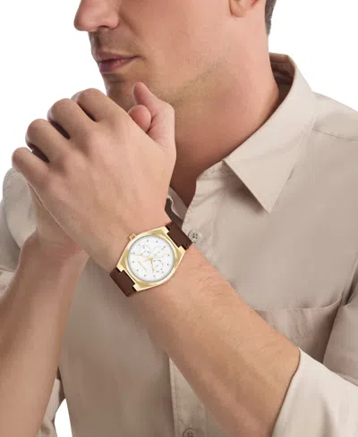 Calvin Klein Men's Brown Leather Strap Watch, 39mm