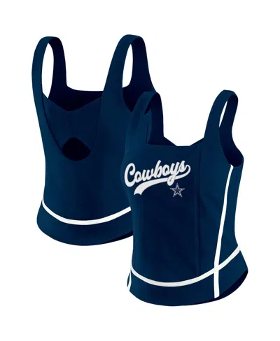 Wear By Erin Andrews Women's Navy Dallas Cowboys Square Neck Tank Top