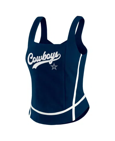 Wear By Erin Andrews Women's Navy Dallas Cowboys Square Neck Tank Top