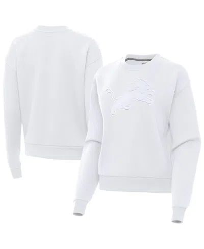 Antigua Women's White Detroit Lions Victory Pullover Sweatshirt