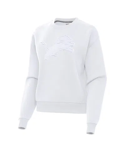 Antigua Women's White Detroit Lions Victory Pullover Sweatshirt