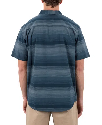 Hurley Men's Lido Stripe Short Sleeve Shirt In Blue