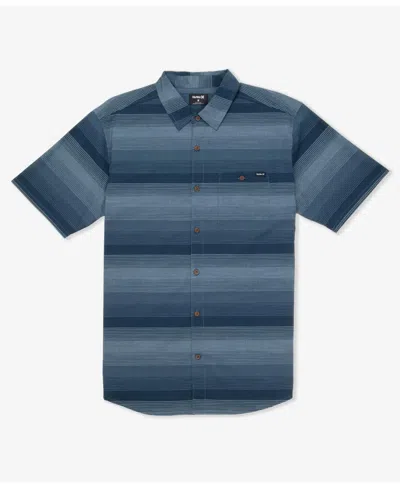 Hurley Men's Lido Stripe Short Sleeve Shirt In Blue
