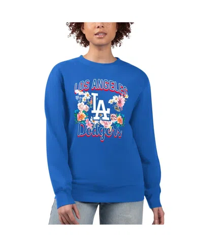 G-iii 4her By Carl Banks Women's Royal Los Angeles Dodgers Flowers Graphic Pullover Sweatshirt