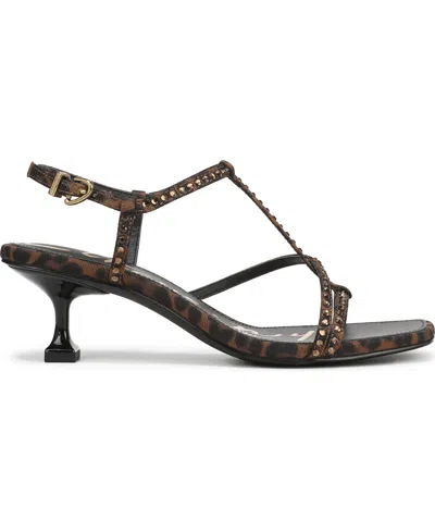 Circus Ny By Sam Edelman Women's Jaida Glitz Strappy Kitten Dress Sandals