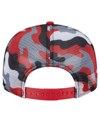 New Era Men's Black/red Chicago Blackhawks Camo Meshback 9fifty Snapback Hat