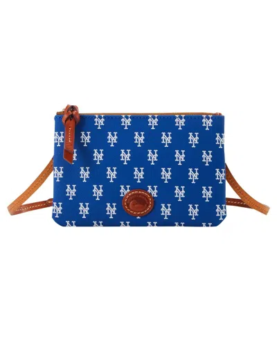 Dooney & Bourke New York Mets Top Zip Crossbody Purse In Blue