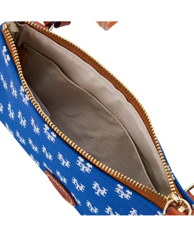 Dooney & Bourke New York Mets Top Zip Crossbody Purse In Blue