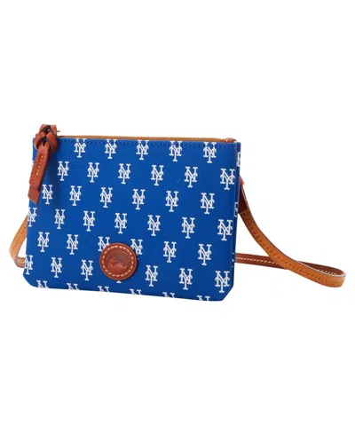 Dooney & Bourke New York Mets Top Zip Crossbody Purse In Blue