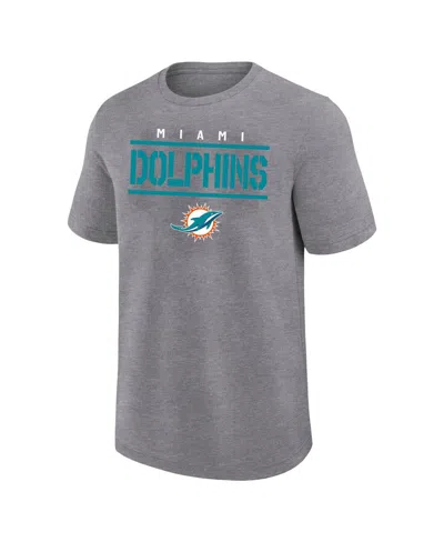Fanatics Men's Heather Gray Miami Dolphins Big Tall Top Notch T-shirt In Gray