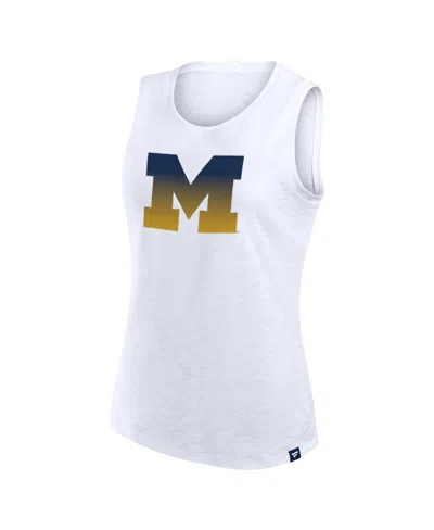 Fanatics Women's White Michigan Wolverines Activate Slub Tank Top In White