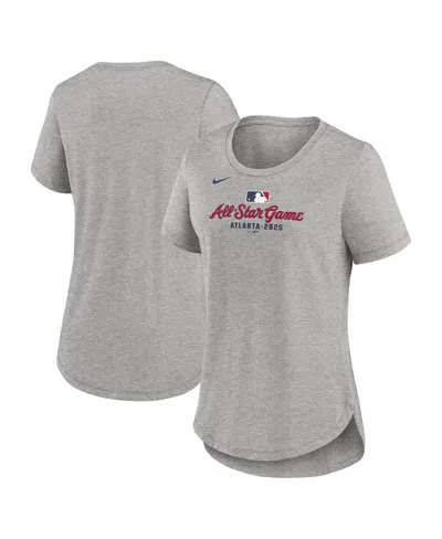 Nike Women's Heather Gray 2025 Mlb All-star Game Wordmark Tri-blend T-shirt