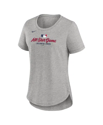 Nike Women's Heather Gray 2025 Mlb All-star Game Wordmark Tri-blend T-shirt