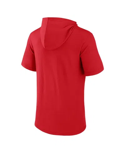 Fanatics Men's Red Los Angeles Angels Iconic Rebel Short Sleeve Hoodie In Red