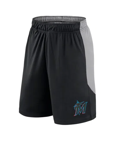 Fanatics Men'sâ Black/gray Miami Marlins Go Hard Shorts