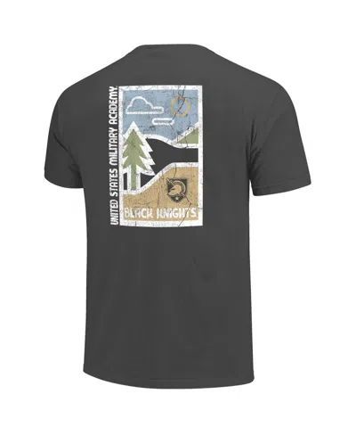 Image One Men's Graphite Army Black Knights Comfort Colors Minimal Vista Distressed Graphics T-shirt In Gray