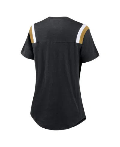 Nike Women's Heather Black New Orleans Saints Playback Athlete Historic Fashion T-shirt