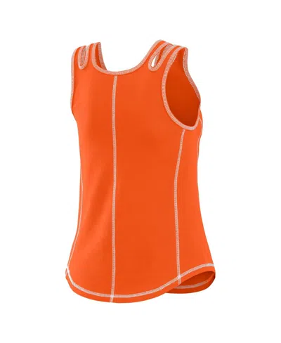 Wear By Erin Andrews Women's Orange New York Mets Contrast Stitch Tank Top