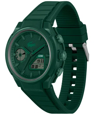 Lacoste Men's Lc33 Green Silicone Strap Watch, 44.8mm