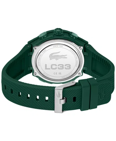 Lacoste Men's Lc33 Green Silicone Strap Watch, 44.8mm