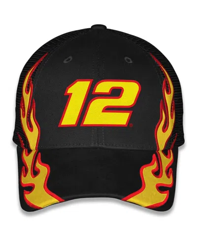 Checkered Flag Sports Men's And Women's Black Ryan Blaney Menards Flame Trucker Adjustable Hat