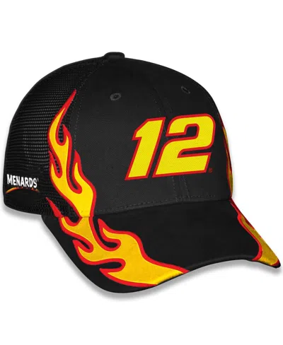 Checkered Flag Sports Men's And Women's Black Ryan Blaney Menards Flame Trucker Adjustable Hat