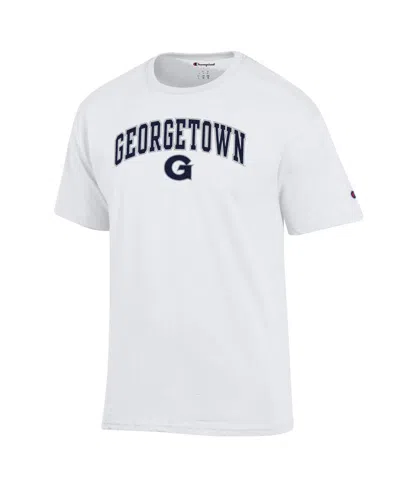 Champion Men'sâ White Georgetown Hoyas Arched Logo T-shirt In Gray