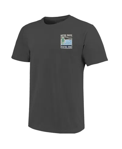 Image One Men's Graphite Notre Dame Fighting Irish Comfort Colors Minimal Vista Distressed Graphics T-shirt In Gray