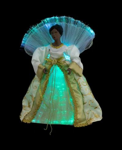 Northlight 12" Lighted Fiber Optic African American Angel Christmas Tree Topper In Yellow