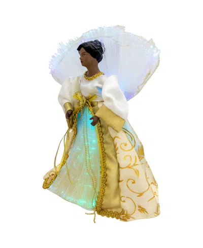 Northlight 12" Lighted Fiber Optic African American Angel Christmas Tree Topper In Yellow