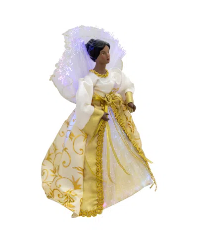Northlight 12" Lighted Fiber Optic African American Angel Christmas Tree Topper In Yellow